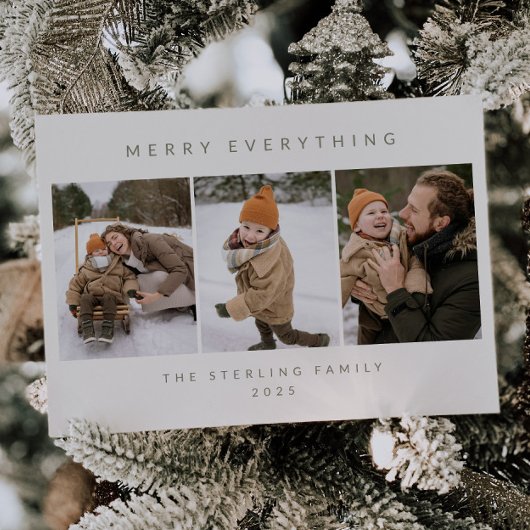 Minimalist Photo Holiday Card Feestdagenkaart