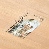 Minimalist Photo Merry Christmas Card Acryl Uitnodigingen (Laagn)