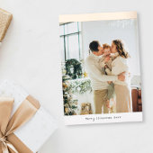 Minimalist Photo Merry Christmas Family  Folie Feestdagenkaart