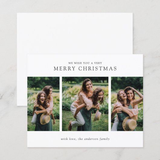 Minimalist Photo Modern Budget Christmas Card (Voorkant / Achterkant)