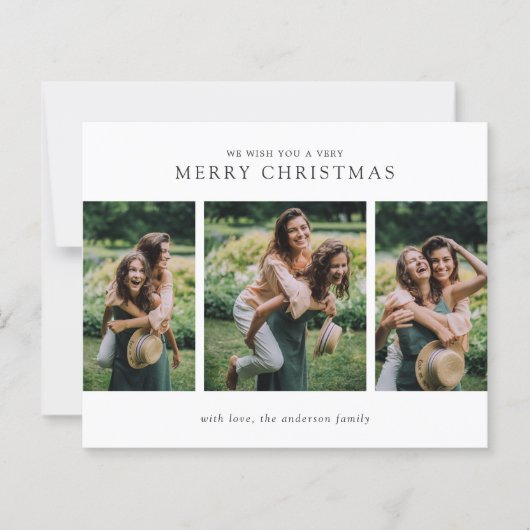 Minimalist Photo Modern Budget Christmas Card (Voorkant)