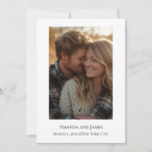 Minimalist Photo | Modern Wedding Announcement Save The Date (Voorkant)