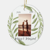 Minimalist Photo Ornament Merry & Married Ornament (Links)