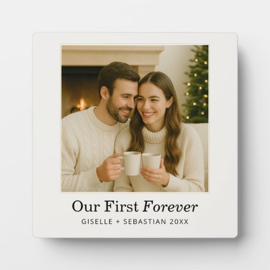 Minimalist Photo Personalized Text Keepsake Fotoplaat (Voorkant)