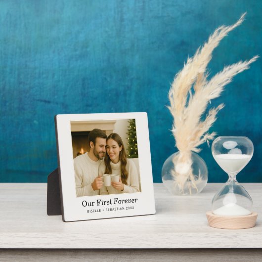 Minimalist Photo Personalized Text Keepsake Fotoplaat (Insitu)