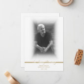 Minimalist Photo Remembrance Service Dear Ones Notitiekaartje (Voorkant / Achterkant in situ)