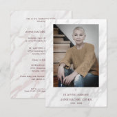 Minimalist Photo Remembrance Service Loved Ones Kaart (Voorkant / Achterkant)