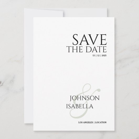 Minimalist Photo Save the Date Card Kaart (Voorkant)