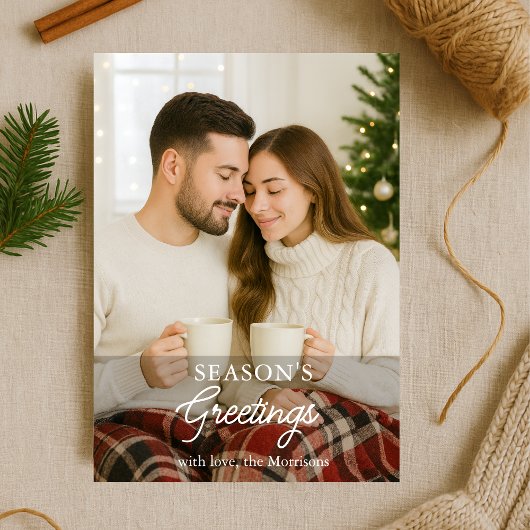 Minimalist Photo Season's Greetings Holiday Kaart