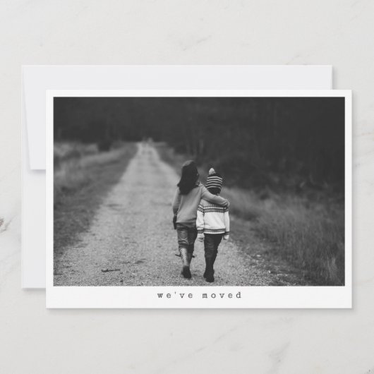 Minimalist Photo We Moved New Home Address Aankondiging (Voorkant)