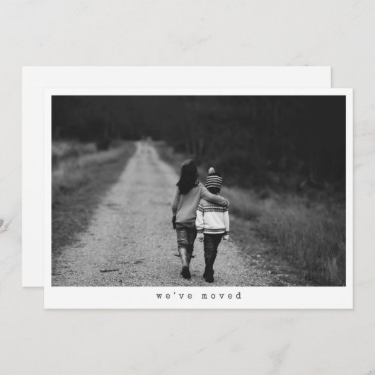 Minimalist Photo We Moved New Home Address Aankondiging (Voorkant / Achterkant)