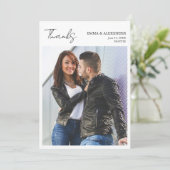 Minimalist Photo Wedding Thank You Card Bedankkaart (Staand voorkant)