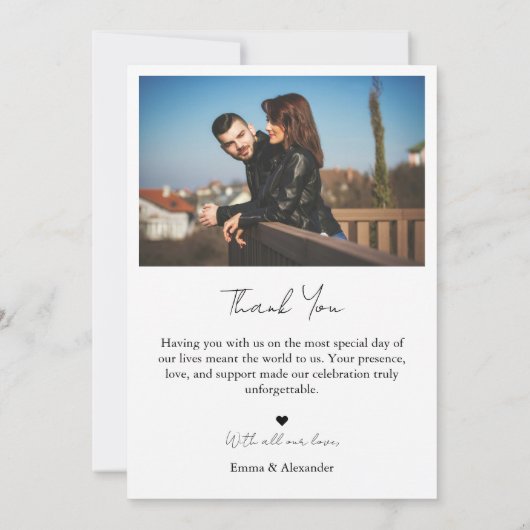 Minimalist Photo Wedding Thank You Card Bedankkaart (Achterkant)