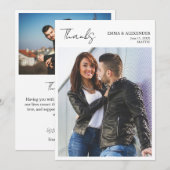 Minimalist Photo Wedding Thank You Card Bedankkaart (Voorkant / Achterkant)