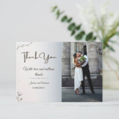 Minimalist Photo Wedding Thank You Card – Horizont Bedankkaart (Staand voorkant)