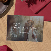 Minimalist Photo Wedding Thank You Card with Scrip Bedankkaart