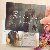 Minimalist Photo Wedding Thank You Card with Scrip Bedankkaart