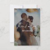 Minimalist Photo Wedding Thank You Card with Scrip Bedankkaart (Voorkant)