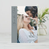 Minimalist Photo Whimsical Typography Save The Date (Staand voorkant)