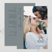 Minimalist Photo Whimsical Typography Save The Date (Voorkant / Achterkant)