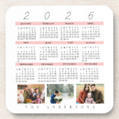 Minimalist Photo Yearly 2026 Calendar Keepsake Bier Onderzetter (Voorkant)