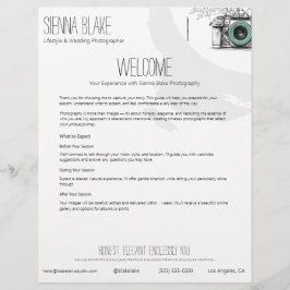 Minimalist Photographer Welcome Packet Sjabloon Briefhoofd