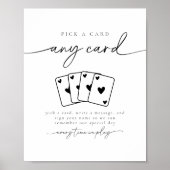 Minimalist Pick A Card Guestbook Sign Poster (Voorkant)