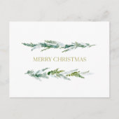 Minimalist Pine Branch Merry Christmas Postcard Briefkaart (Voorkant)