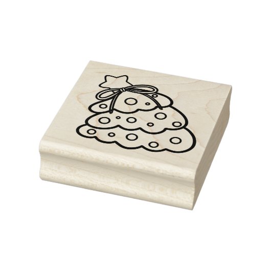 Minimalist Pine Christmas Tree Outline Rubberstempel (Stempel)
