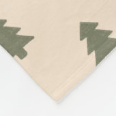 Minimalist Pine Tree Beige Boho Farmhouse Winter Fleece Deken (Hoek)