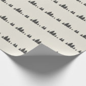 Minimalist Pine Tree Line Modern  Cadeaupapier (Hoek)