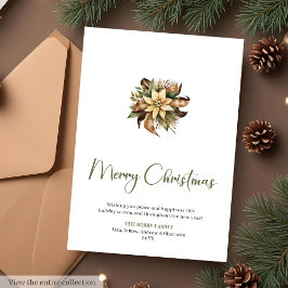 Minimalist Pine Wreath Holiday Christmas Greeting  Feestdagenkaart