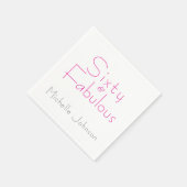 Minimalist Pink 60 & Fabulous 60th Birthday Party Servet (Hoek)