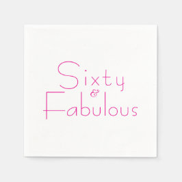Minimalist Pink 60 & Fabulous 60th Birthday Party Servet