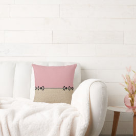 Minimalist Pink and Beige Cushion Kussen