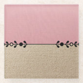 Minimalist Pink and Beige  Glazen Onderzetter (Voorkant)