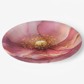 Minimalist Pink and Gold Poppy Wedding Papieren Bordje (Gekanteld)