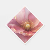 Minimalist Pink and Gold Poppy Wedding Servet (Hoek)