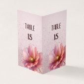 Minimalist Pink and Gold Poppy Wedding Visitekaartje (Buitenkant)