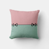Minimalist Pink and Mint Green with Black Flourish Kussen (Voorkant)
