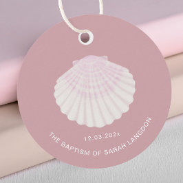 Minimalist pink baptism thank-you Favor Tags Bedankjes Labels