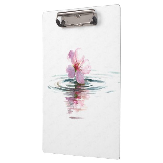 Minimalist Pink Blossom Water Ripple Clipboard Klembord (Links)