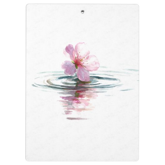 Minimalist Pink Blossom Water Ripple Clipboard Klembord (Achterkant)
