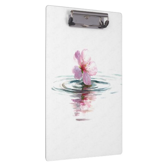 Minimalist Pink Blossom Water Ripple Clipboard Klembord (Rechts)