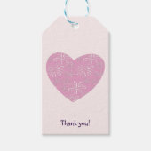Minimalist Pink Blush Flower Heart Bedankt Cadeaulabel (Voorkant)