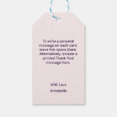 Minimalist Pink Blush Flower Heart Bedankt Cadeaulabel (Achterkant)