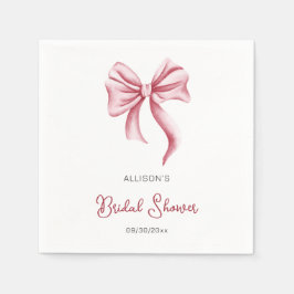 Minimalist Pink Bow Bridal Shower Servet
