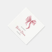 Minimalist Pink Bow Bridal Shower Servet (Hoek)