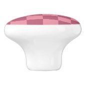 Minimalist Pink Checkerboard Pattern Keramische Knop (Zijkant)