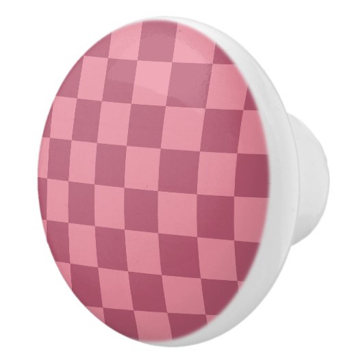 Minimalist Pink Checkerboard Pattern Keramische Knop (Rechts)